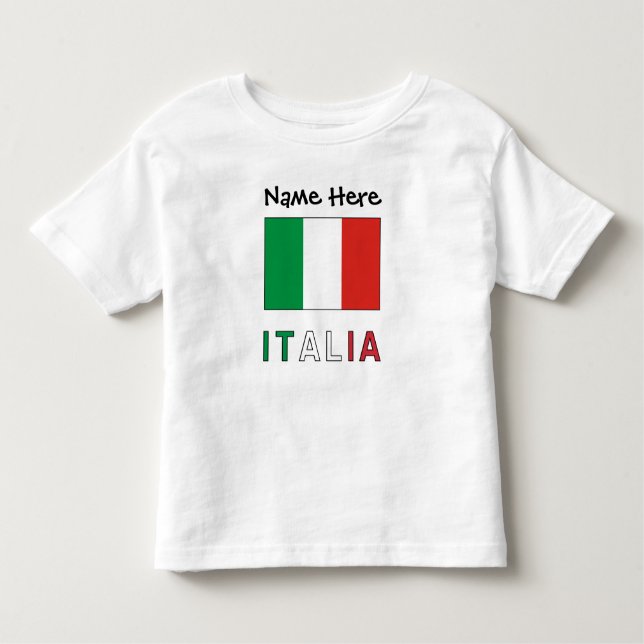 Italia e Bandiera Italiana con il Tuo Nome T Shirt (Framsida)