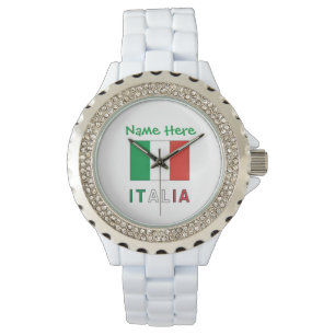 Italia e Bandiera Italiana Grönt Anpassning Armbandsur