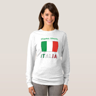 Italia e Bandiera Italiana Personlig Kvinnor T Shirt