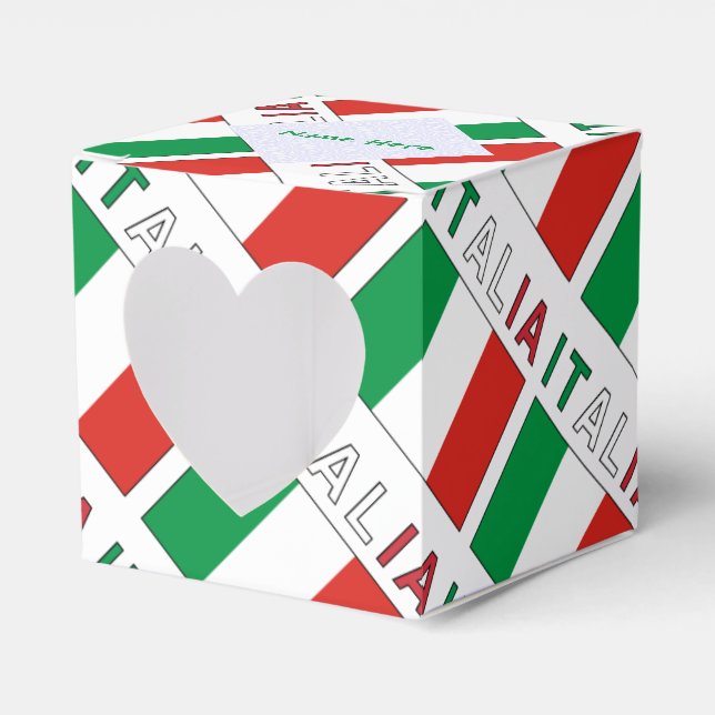 Italia e Bandiera Italiana Tiled Grönt Personalize Presentaskar (Framsidan Sidan)