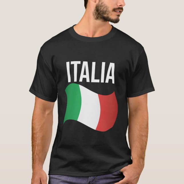 Italia Flagga Emblem T Shirt (Framsida)