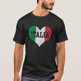 Italia Flagga Heart Italien Italienska familjarvet T Shirt