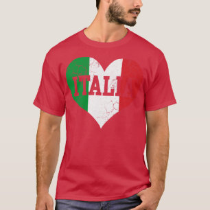 Italia Flagga Heart Kärlek Italien Italia T Shirt