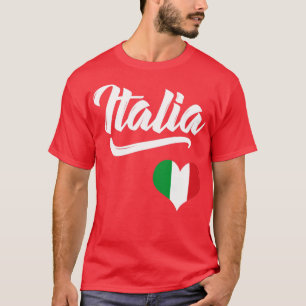 Italia Flagga Heart Kärlek Italien Italiano T Shirt