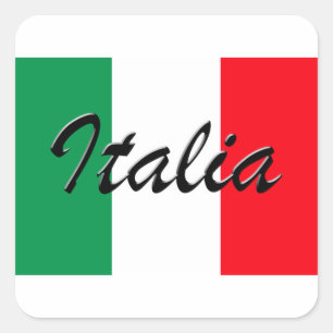 Italia Flagga - Hög kvalitet Fyrkantigt Klistermärke