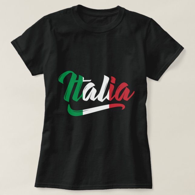 Italia Flagga Italien Italiano Family Heritage T Shirt (Design framsida)