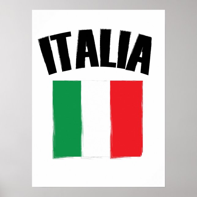 Italia Flagga Italien Poster (Framsidan)