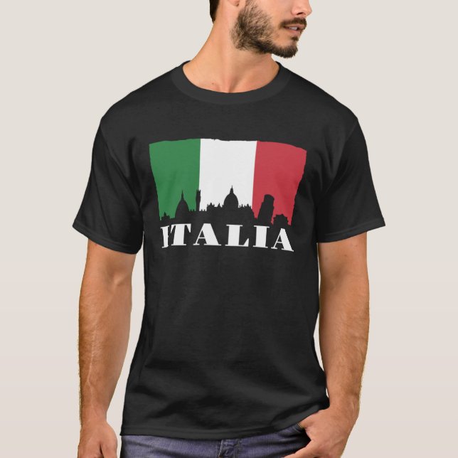 Italia Flagga Italien T Shirt (Framsida)