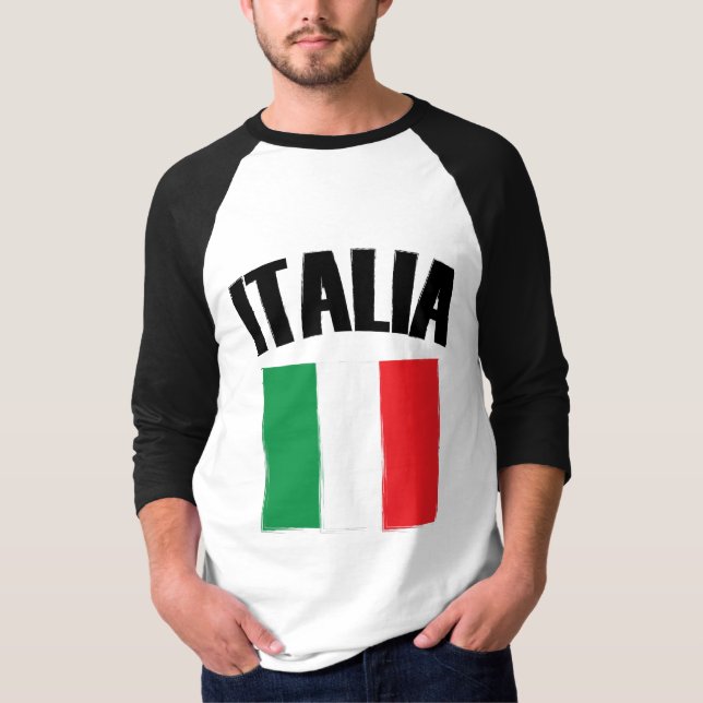 Italia Flagga Italien T Shirt (Framsida)