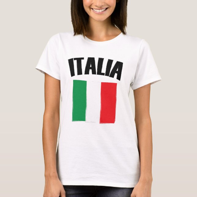 Italia Flagga Italien T Shirt (Framsida)