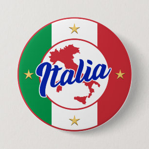 Italia Flagga & Karta Knapp