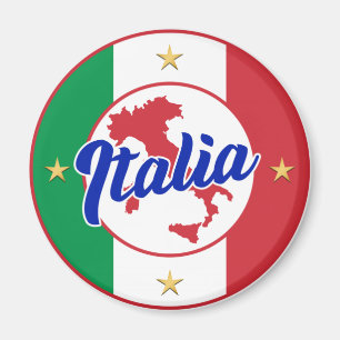 Italia Flagga & Karta Magnet