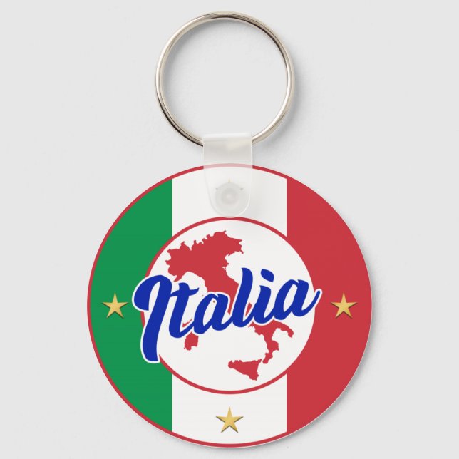 Italia Flagga & Karta Nyckelring (Framsida)