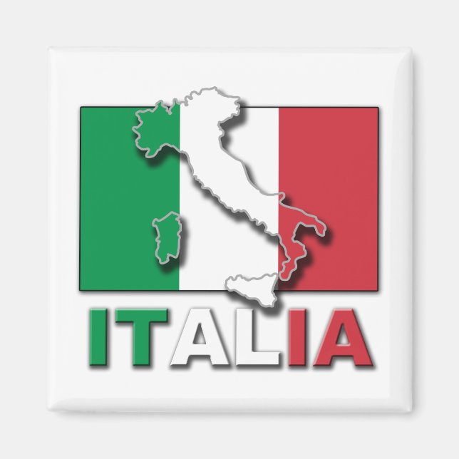 Italia Flagga Land Magnet (Framsidan)