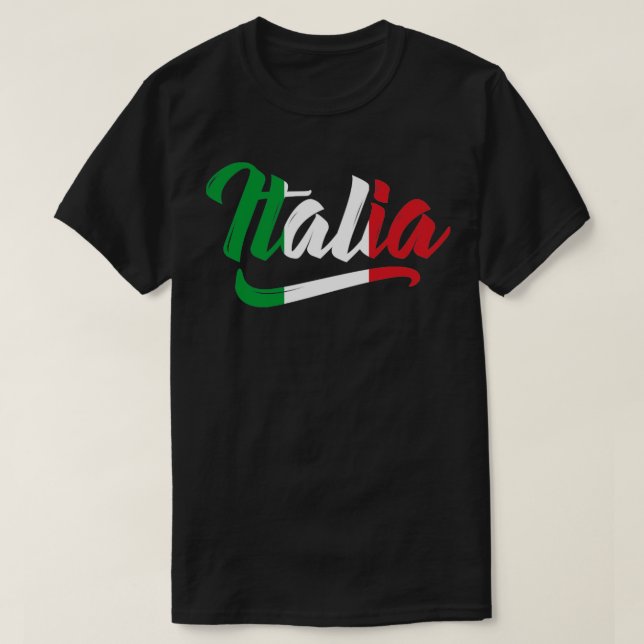 Italia Flagga Script Italien Italienskt familjarv  T Shirt (Design framsida)