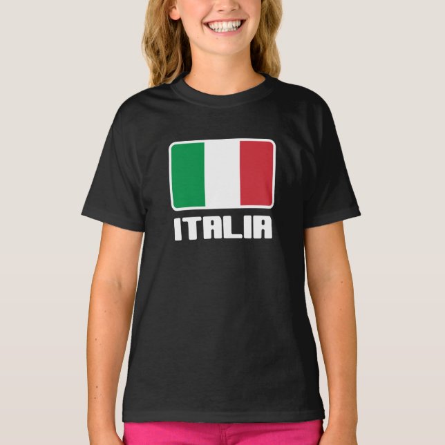 Italia Flagga T Shirt (Framsida)
