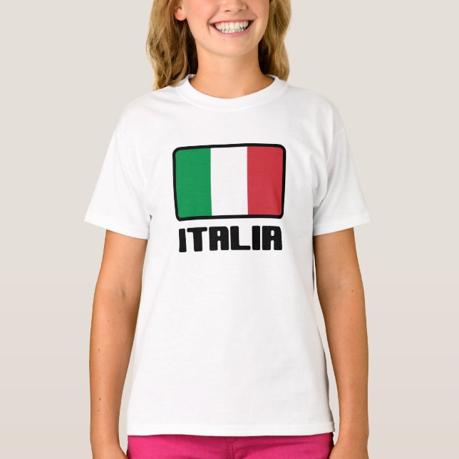 Italia Flagga Tee Shirt (Framsida)