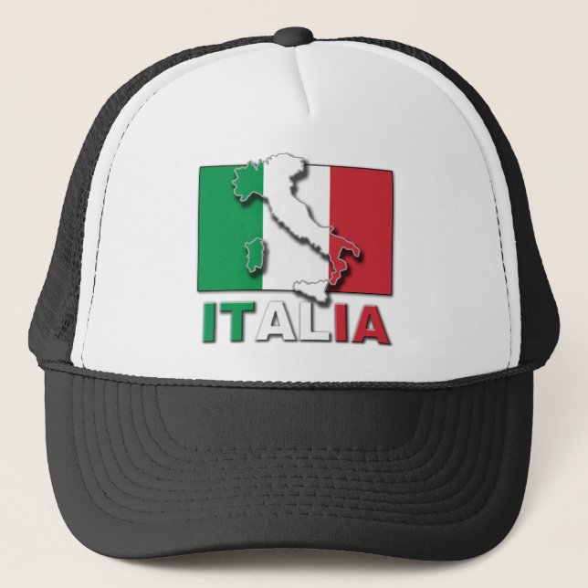 Italia flaggaland truckerkeps (Framsida)