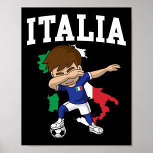 Italia Fotboll Pojke Italienska Italien Flagga Kar Poster