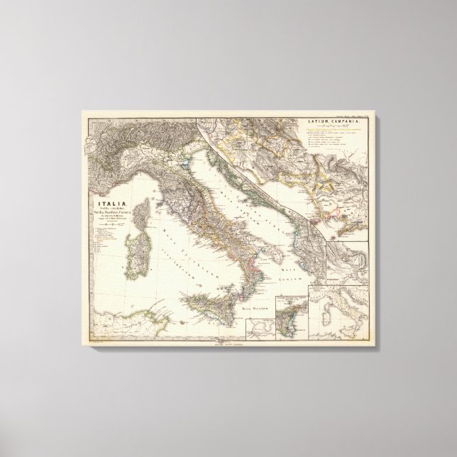 Italia, Gallia cisalpina, Sicilien, Sardinien Canvastryck (Framsida)