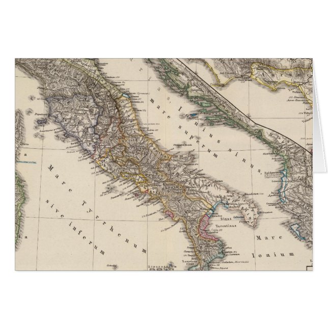 Italia, Gallia cisalpina, Sicilien, Sardinien Hälsningskort (Framsidan Horizontal)