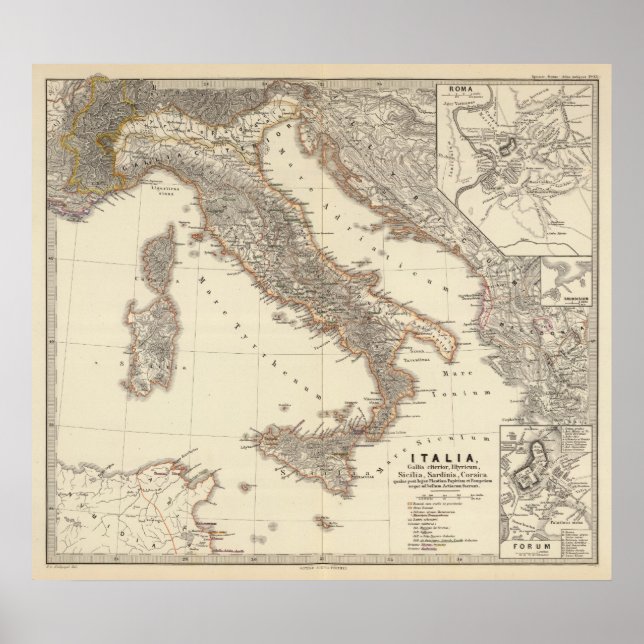 Italia, Gallia citerior, Illyricum, Sicilia Poster (Framsidan)