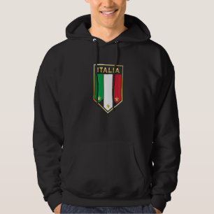 Italia Graphic Proud Italiana Flagga Shield Hoodie
