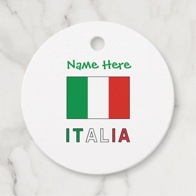Italia Italiana Bandiera Grönt Anpassning Gåvor Etiketter (Framsida)