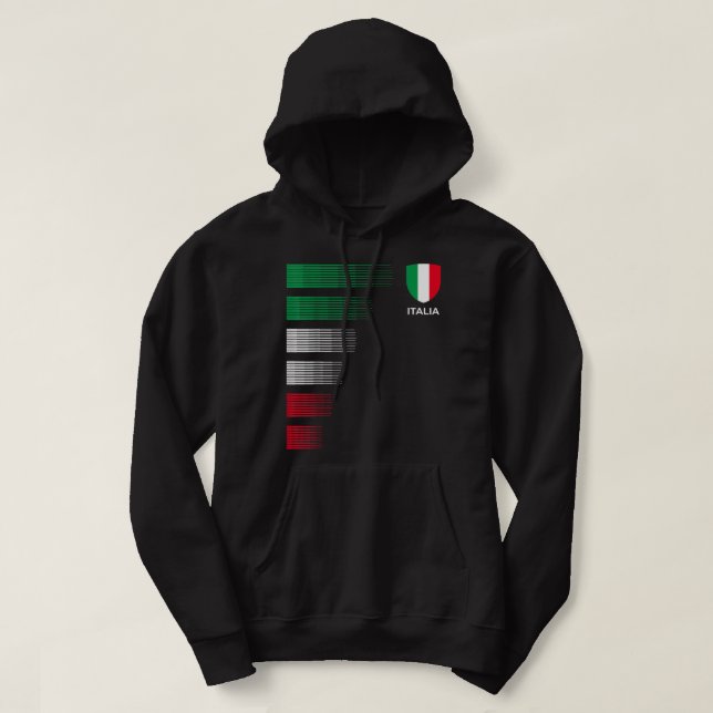 Italia Italien Flagga Emblem - Pridet Ancestry Hoodie (Design framsida)