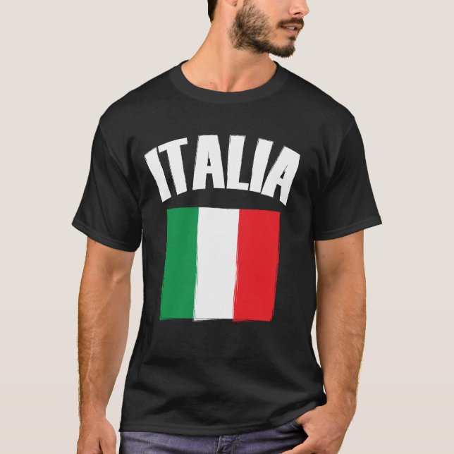 Italia Italien Flagga Fotboll Fläkt T Shirt (Framsida)