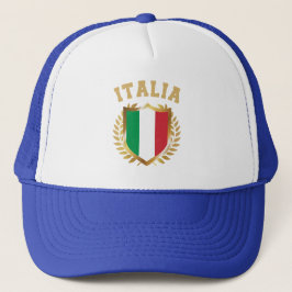 Italia/Italien Flagga Shield Keps