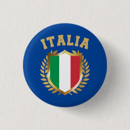 Italia/Italien Flagga Shield Knapp