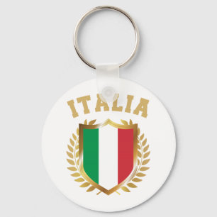 Italia/Italien Flagga Shield Nyckelring