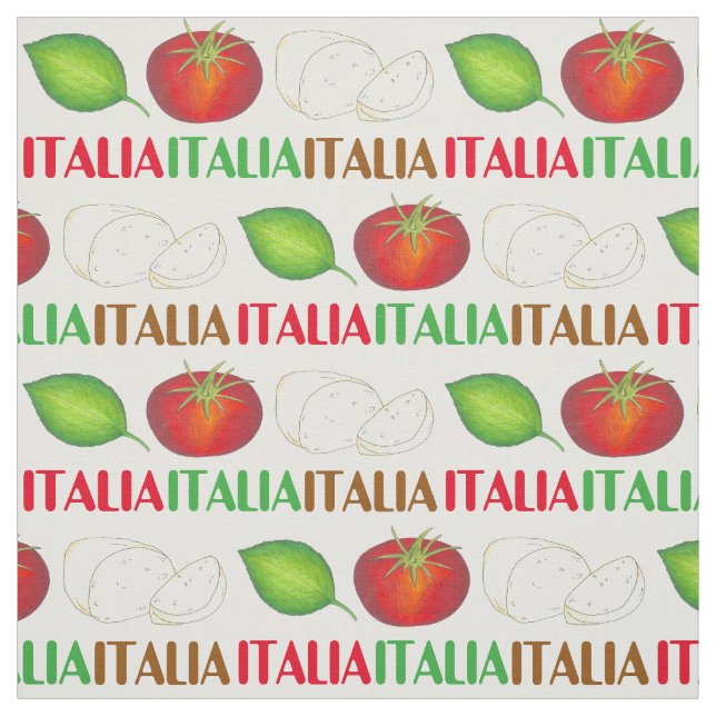 Italia Italien Mozzarella Cheese Tomato Basil Food Tyg (Provkarta)