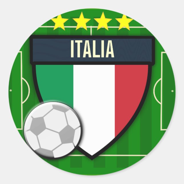 Italia italienfotboll runt klistermärke (Framsida)