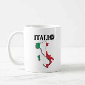 Italia, italienska Karta, italienska Flagga Gift  Kaffemugg