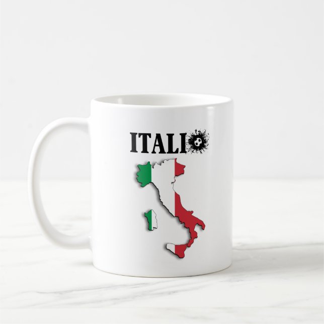 Italia, italienska Karta, italienska Flagga Gift  Kaffemugg (Vänster)