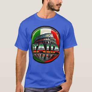 Italia (Kolosseum med italiensk flagga) T Shirt