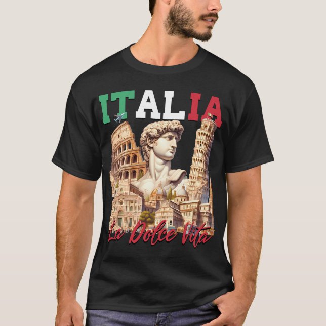 Italia La Dolce Vita T Shirt (Framsida)
