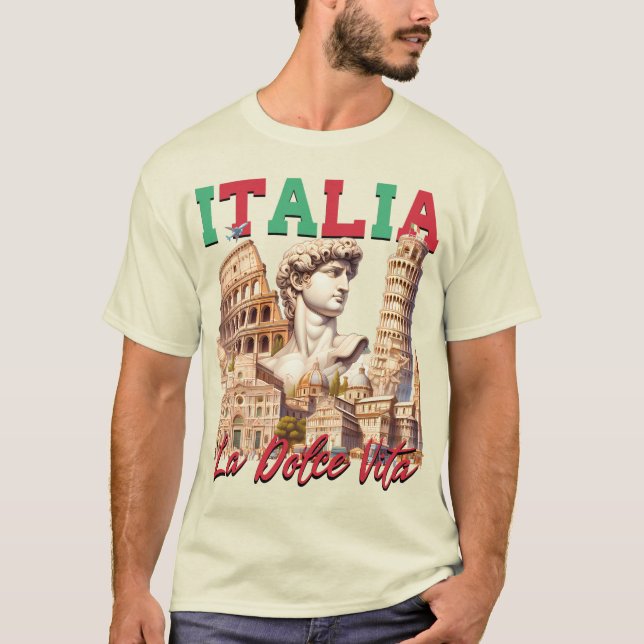 Italia La Dolce Vita T Shirt (Framsida)