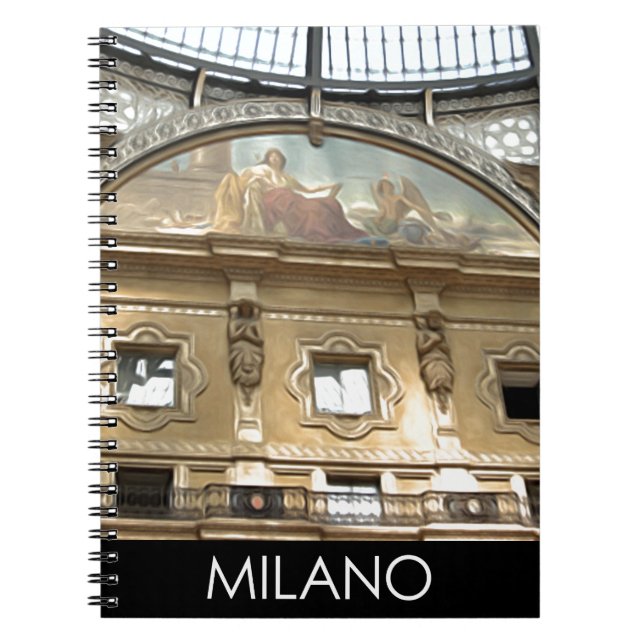 ITALIA MILANO ANTECKNINGSBOK MED SPIRAL (Framsidan)