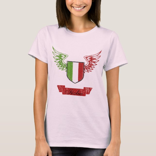 Italia påskyndade vintageflagga t-shirt (Framsida)