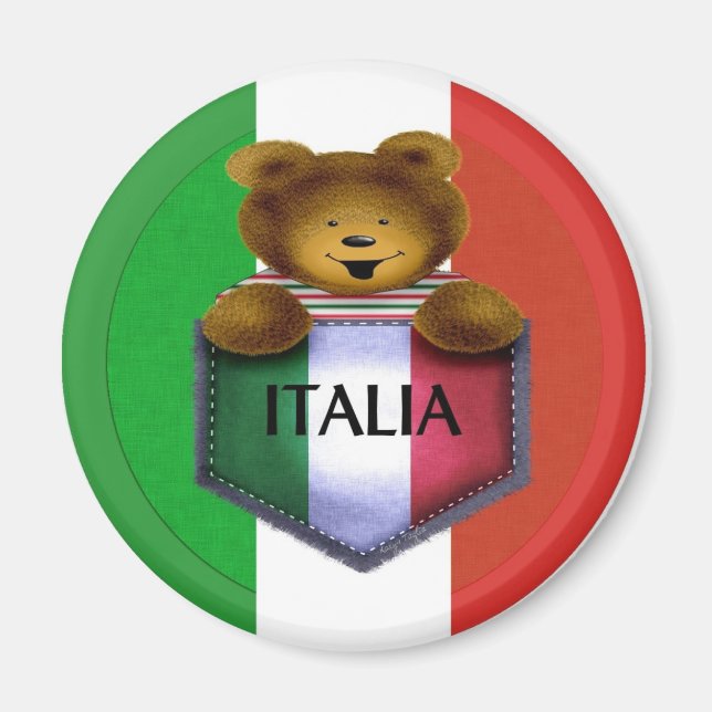 Italia Pocket Bear Magnet (Framsidan)