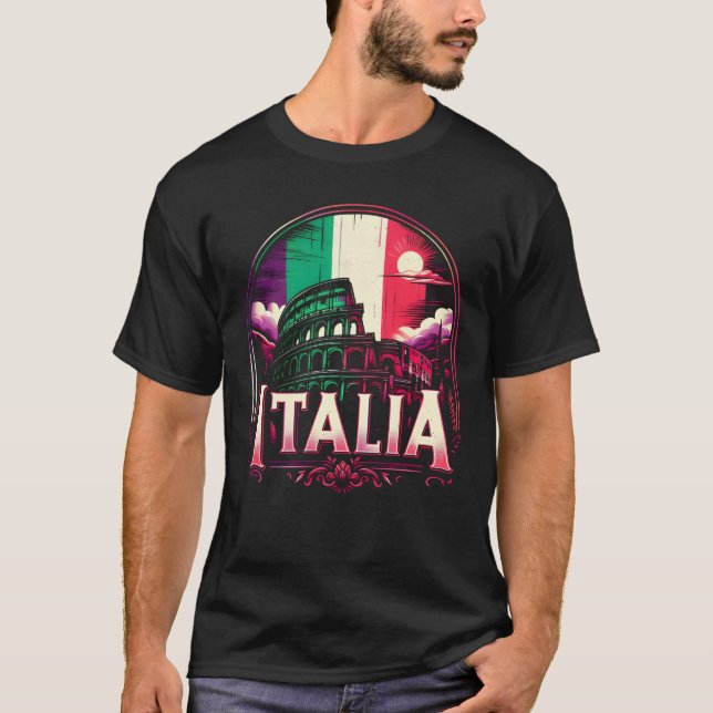 Italia Rom Colosseum T Shirt (Framsida)