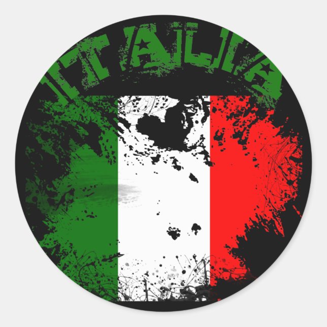 ITALIA RUNT KLISTERMÄRKE (Framsida)