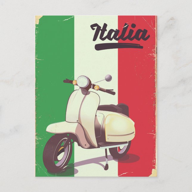 Italia Scooter Vintage resor poster Vykort (Framsida)