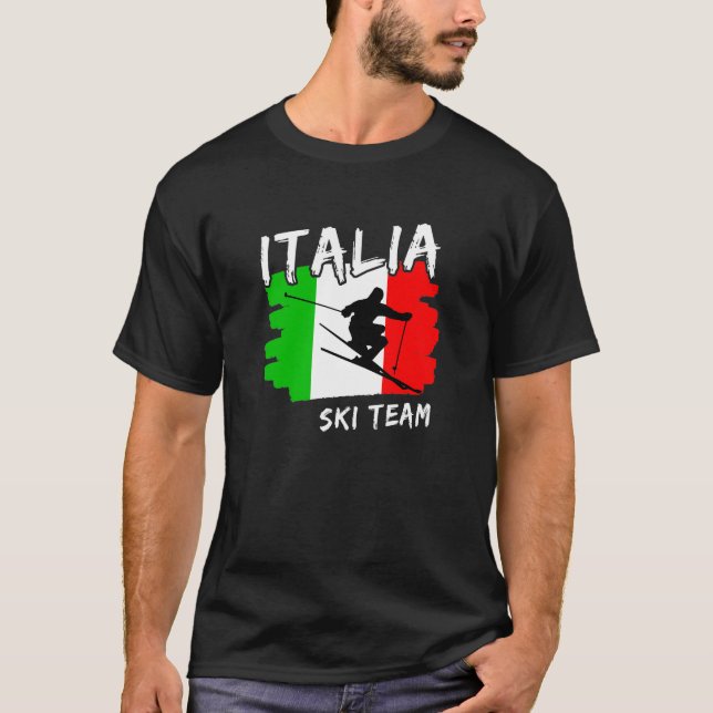 Italia skidåkning  t shirt (Framsida)