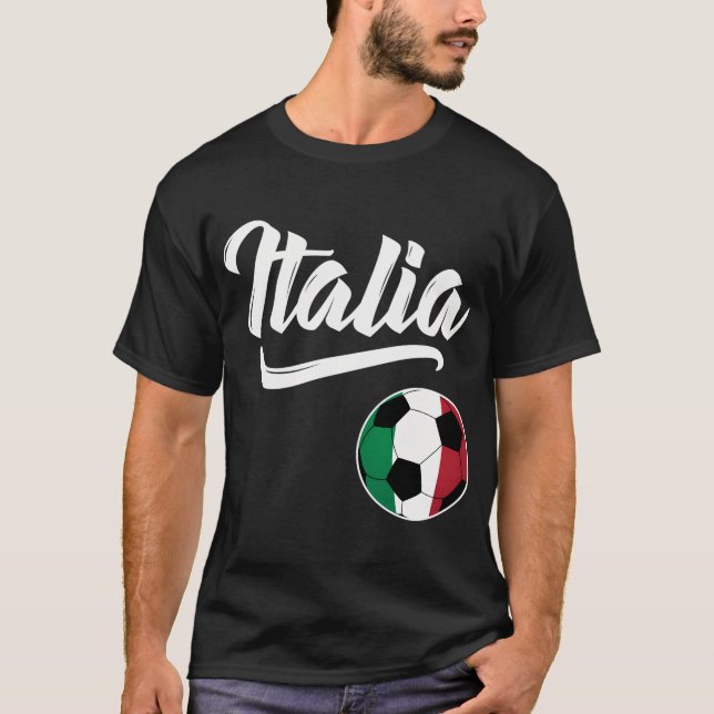 Italia Soccer Italien Flagga Italiano Football Ita T Shirt (Framsida)