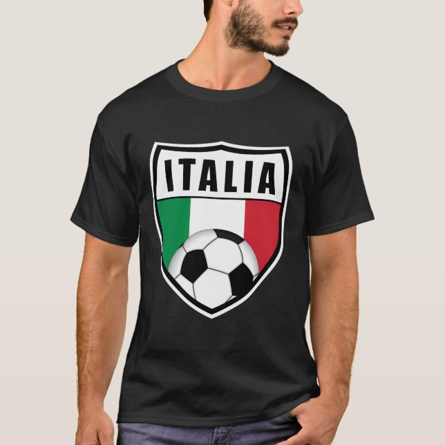Italia Soccer Jersey Italia Flagga Gift T Shirt (Framsida)