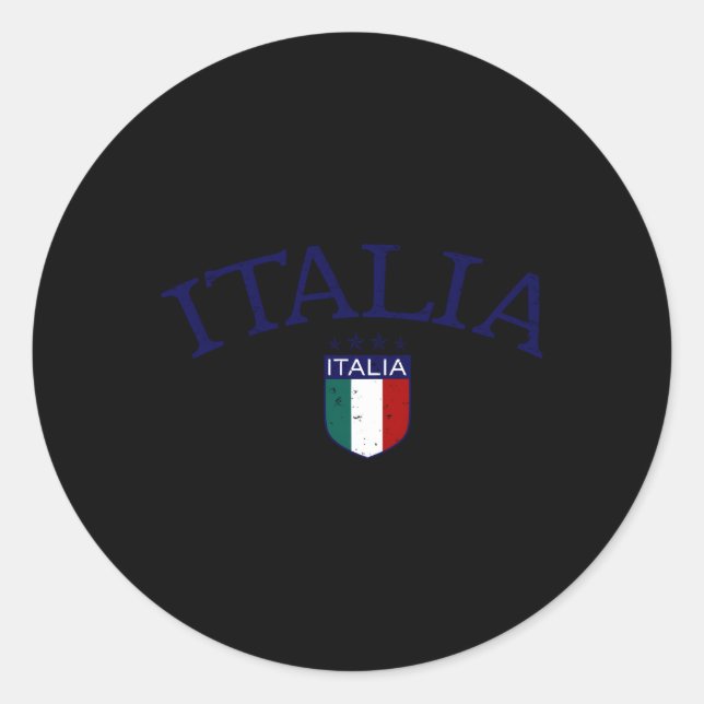 Italia Soccer Runt Klistermärke (Framsida)